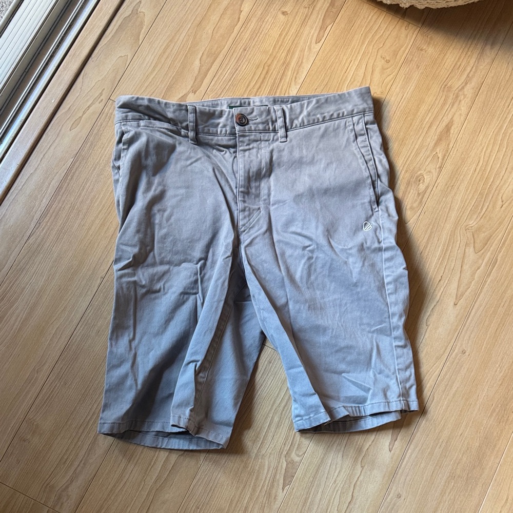 Classic Gray Flat Front Men's Shorts